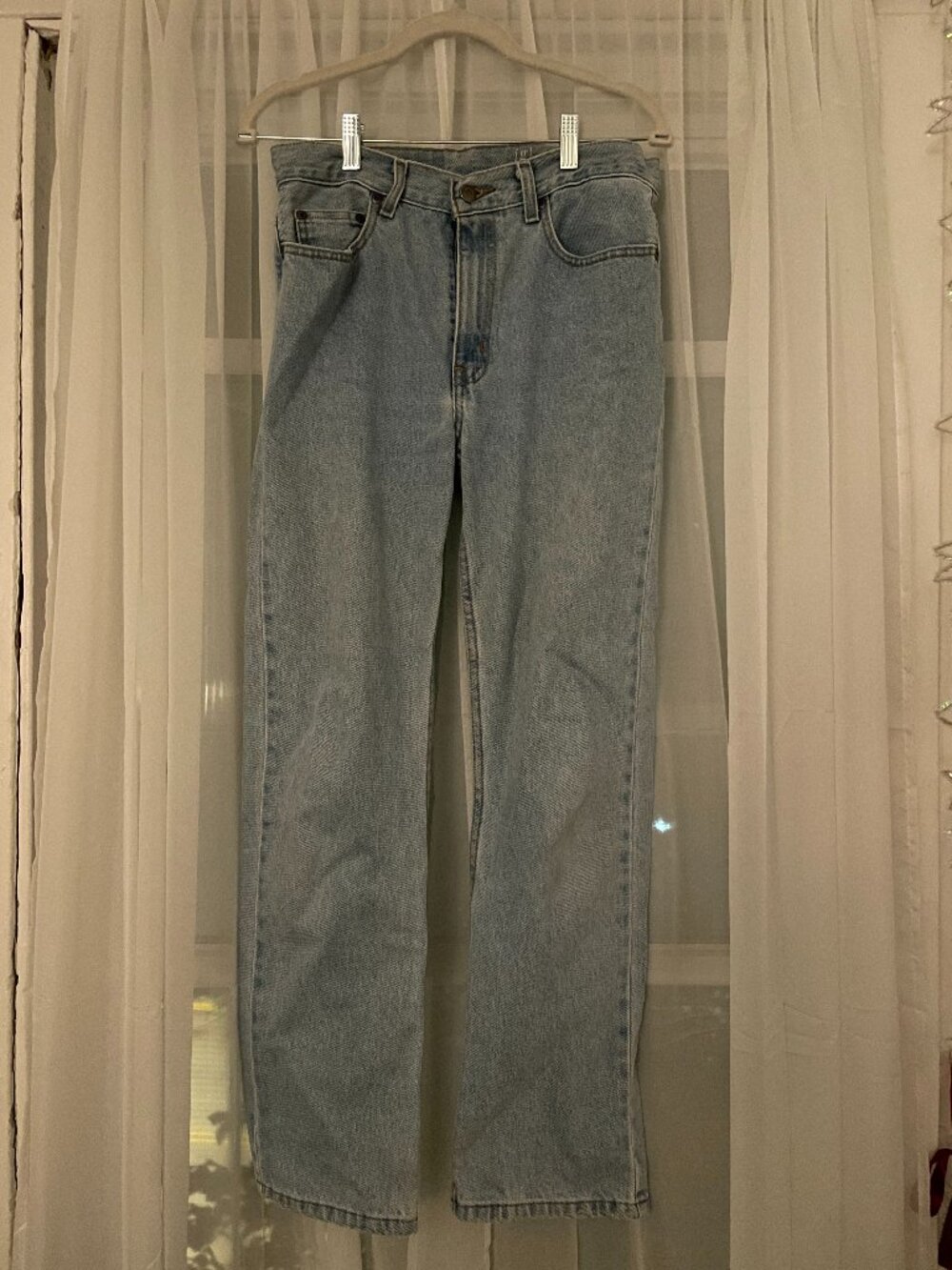 light wash high rise jeans